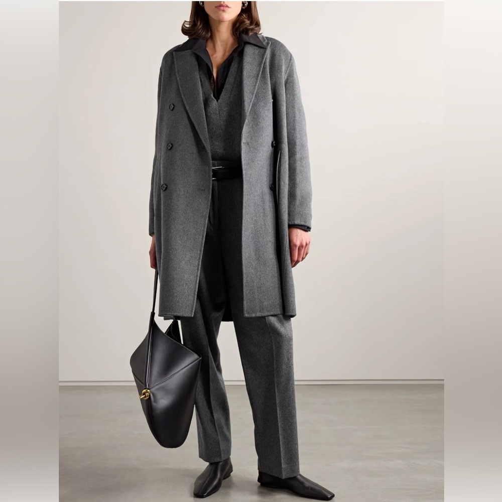 Theory Women's Charcoal Double-Breasted Trench Coat
